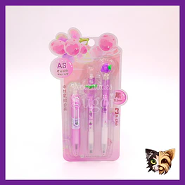 Set bolígrafos 3pcs Crystal Grape