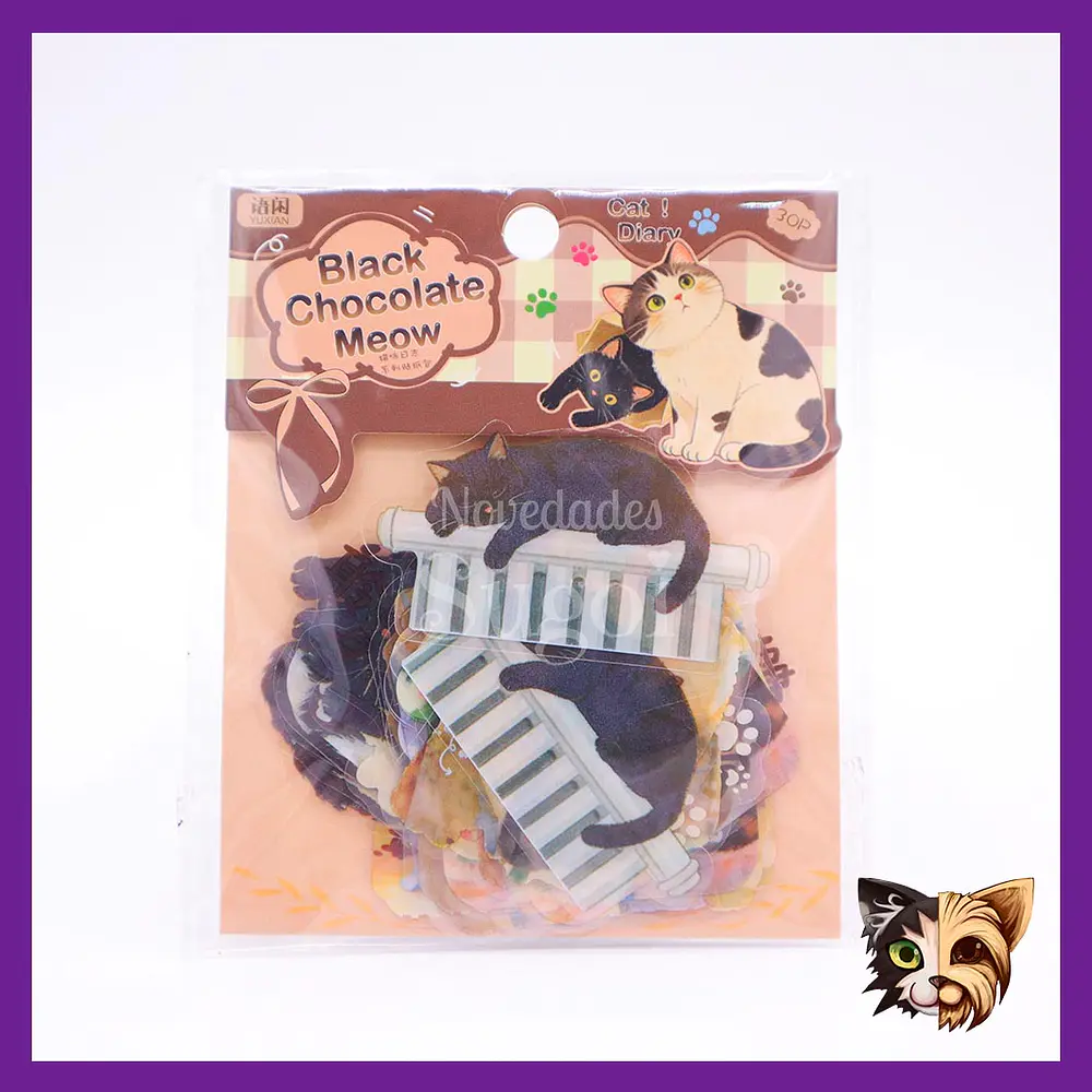 Sticker gatos Bebidas 30pcs