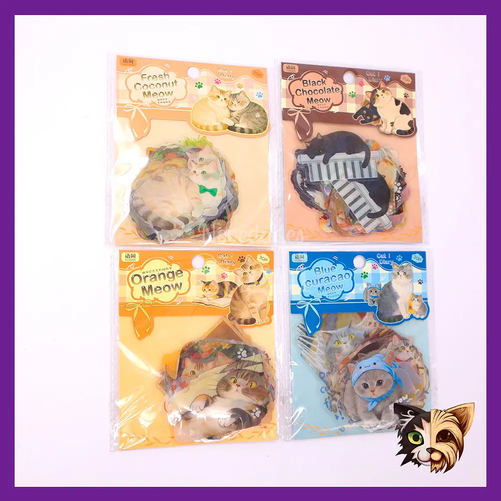 Sticker gatos Bebidas 30pcs