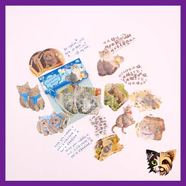 Sticker gatos Bebidas 30pcs