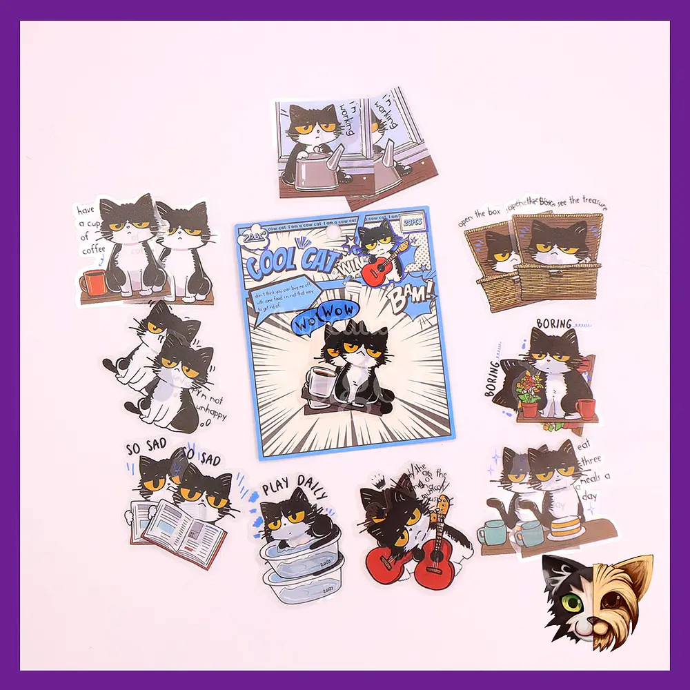 Sticker emotion cat