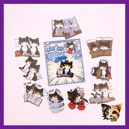 Sticker emotion cat