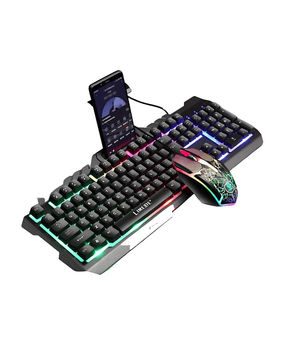 Pack Teclado porta celular + Mouse Gamer