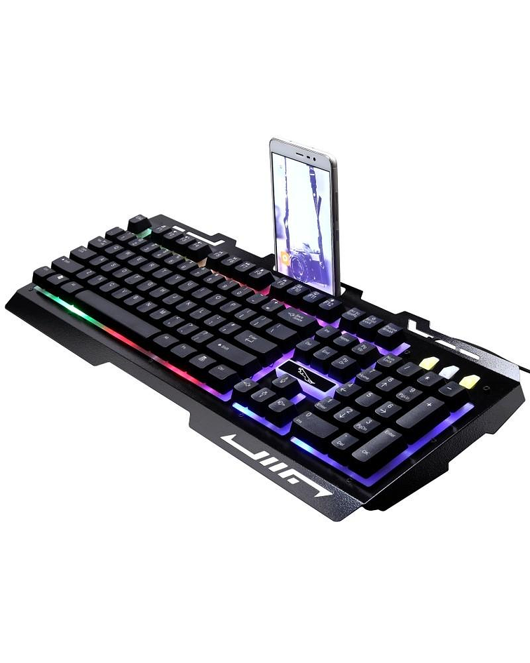 Teclado Gamer Retroiluminado Con Soporte Celular