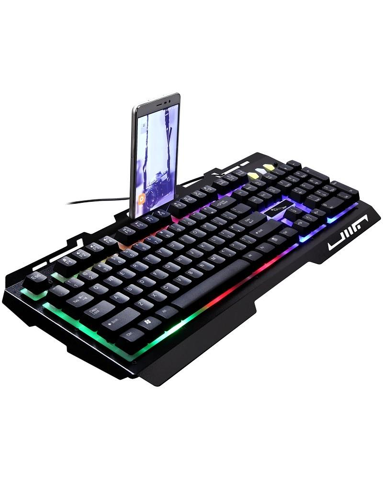 Teclado Gamer Retroiluminado Con Soporte Celular