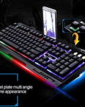 Teclado Gamer Retroiluminado Con Soporte Celular