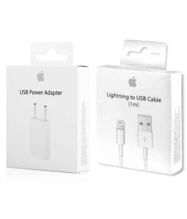 Cargador iPhone 5w carga normal +cable todos los iPhone