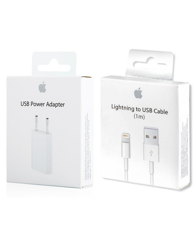 Cargador iPhone 5w carga normal +cable todos los iPhone