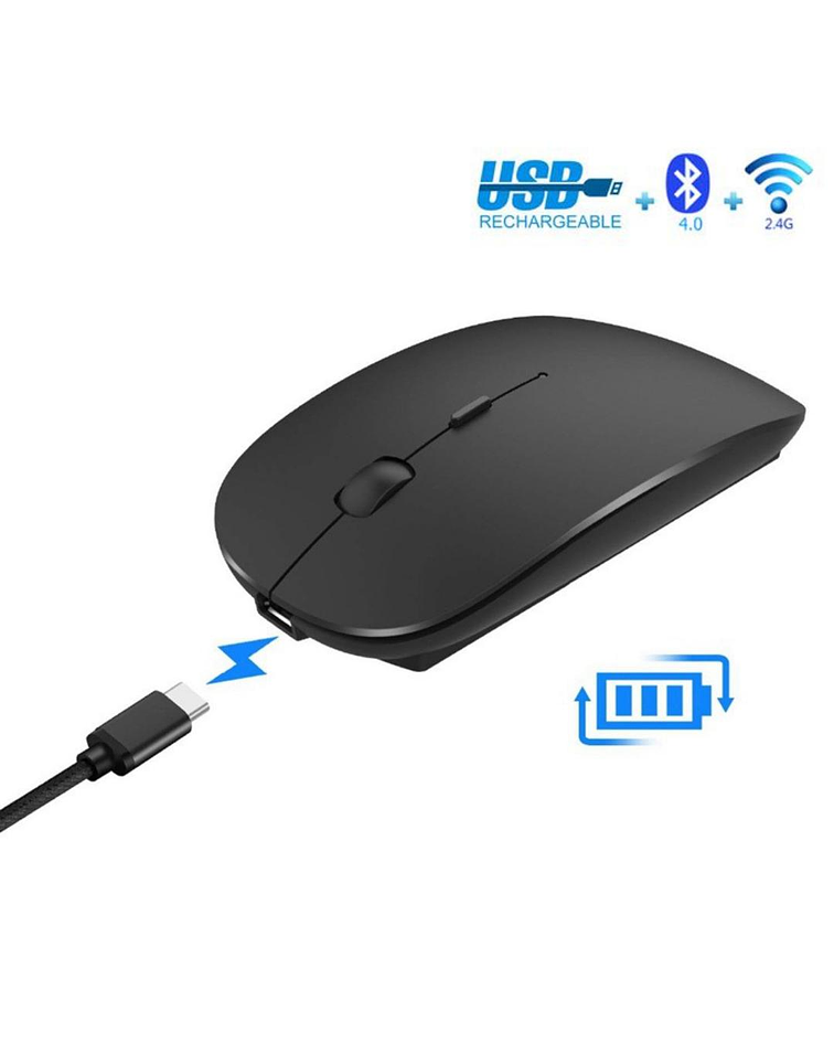 Mouse Inalámbrico Bluetooth recargable silencioso Negro