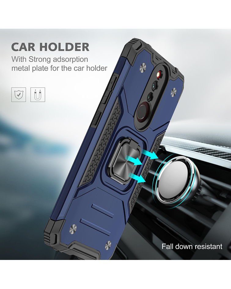 Carcasa Xiaomi RedMi 8 Armor Anti Golpes anillo Colores