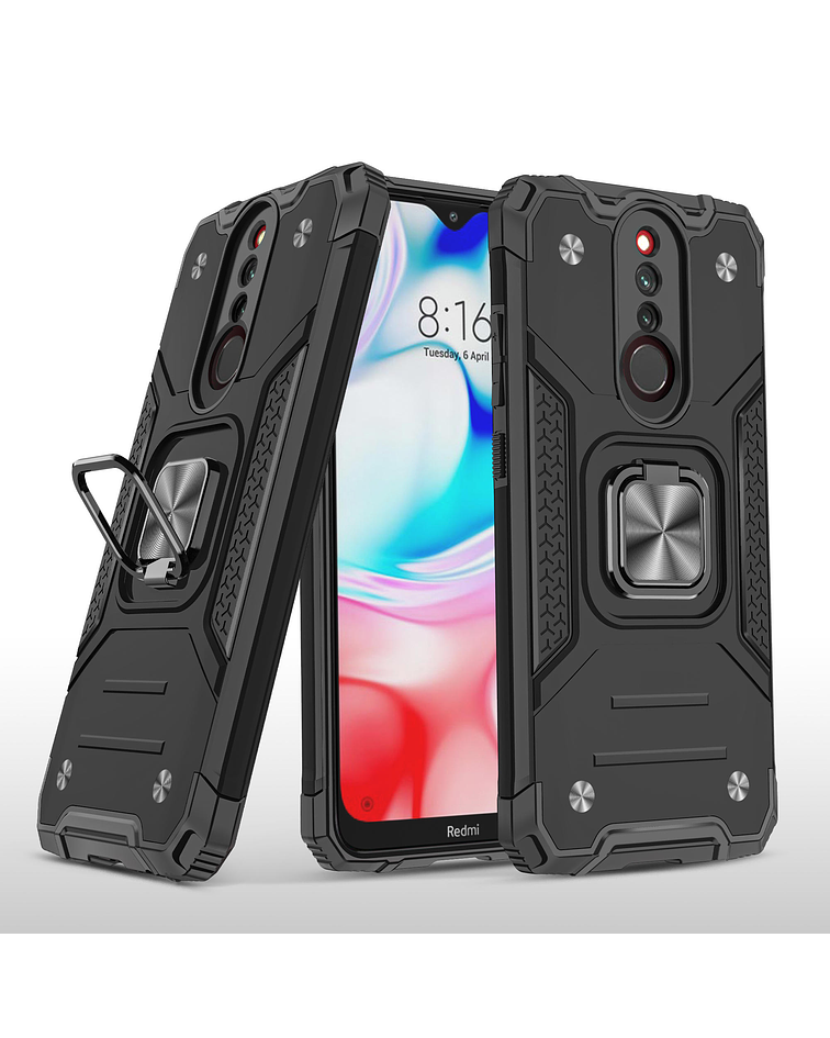 Carcasa Xiaomi RedMi 8 Armor Anti Golpes anillo Colores