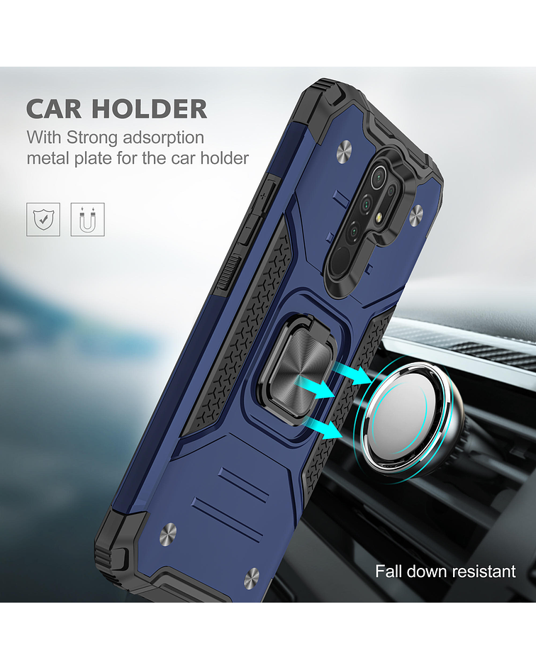 Carcasa Xiaomi RedMi 9 Prime Armor Anti Golpes anillo Colores