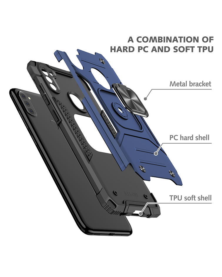 Carcasa Samsung A11 Armor Anti Golpes anillo Colores