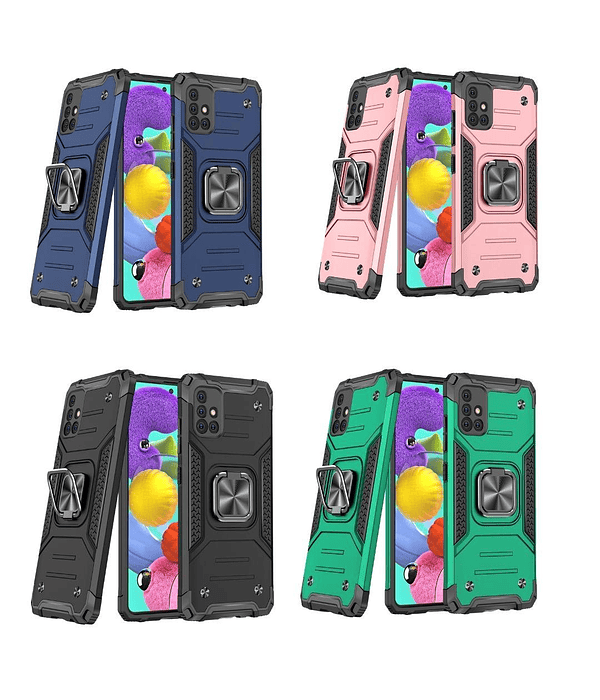 Carcasa Samsung A51 Armor Anti Golpes anillo Colores