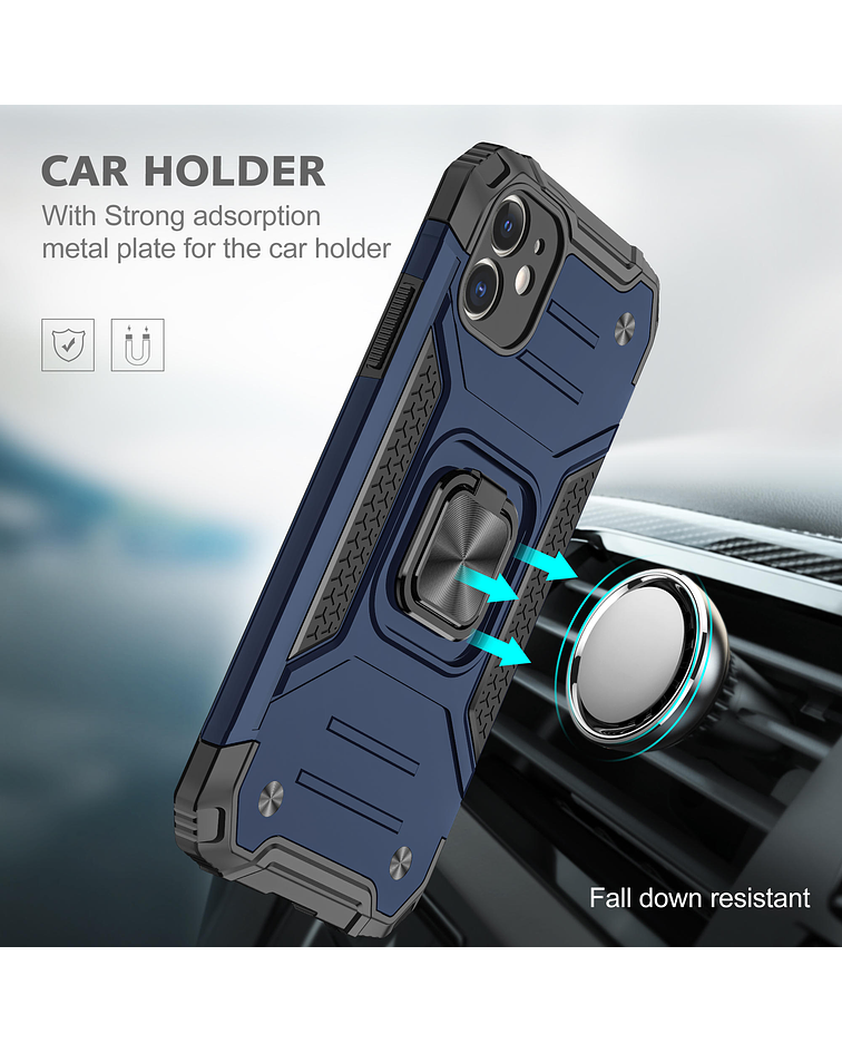 Carcasa compatible iphone 11 Armor Anti Golpes anillo Colores