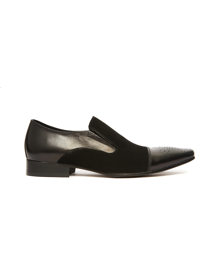 Zapato cuero con gamuza negro K8209-B19