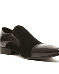 Zapato cuero con gamuza negro K8209-B19