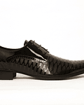 zapato cuero negro zigzag 