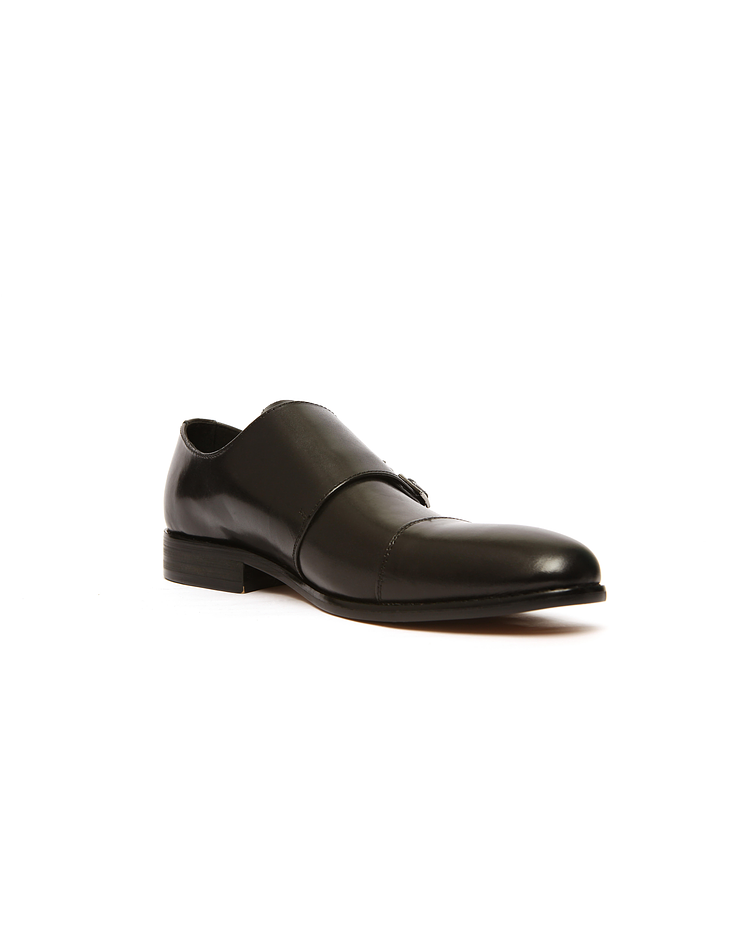 Zapato cuero negro con hebillas 0956-37