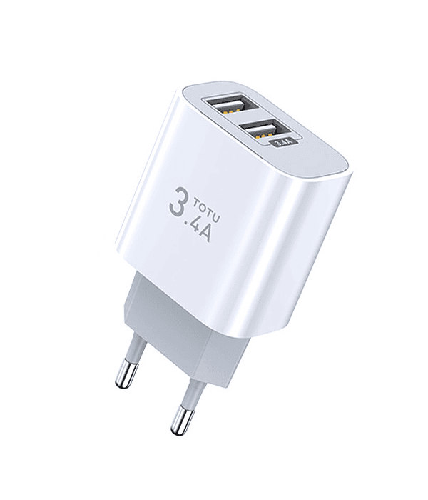 Cargador USB 3.4A 2 puertos carga Rápida