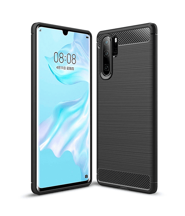 Huawei P30 plus carcasa TPU fibra carbono negro o azul