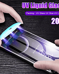 Lámina vidrio pegamento luz UV Samsung S10+