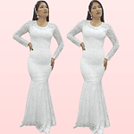 VESTIDO DE NOVIA CORTE SIRENA MARCA KADRIHEL PLUS SIZE BODA MATRIMONIO MOD-SN61