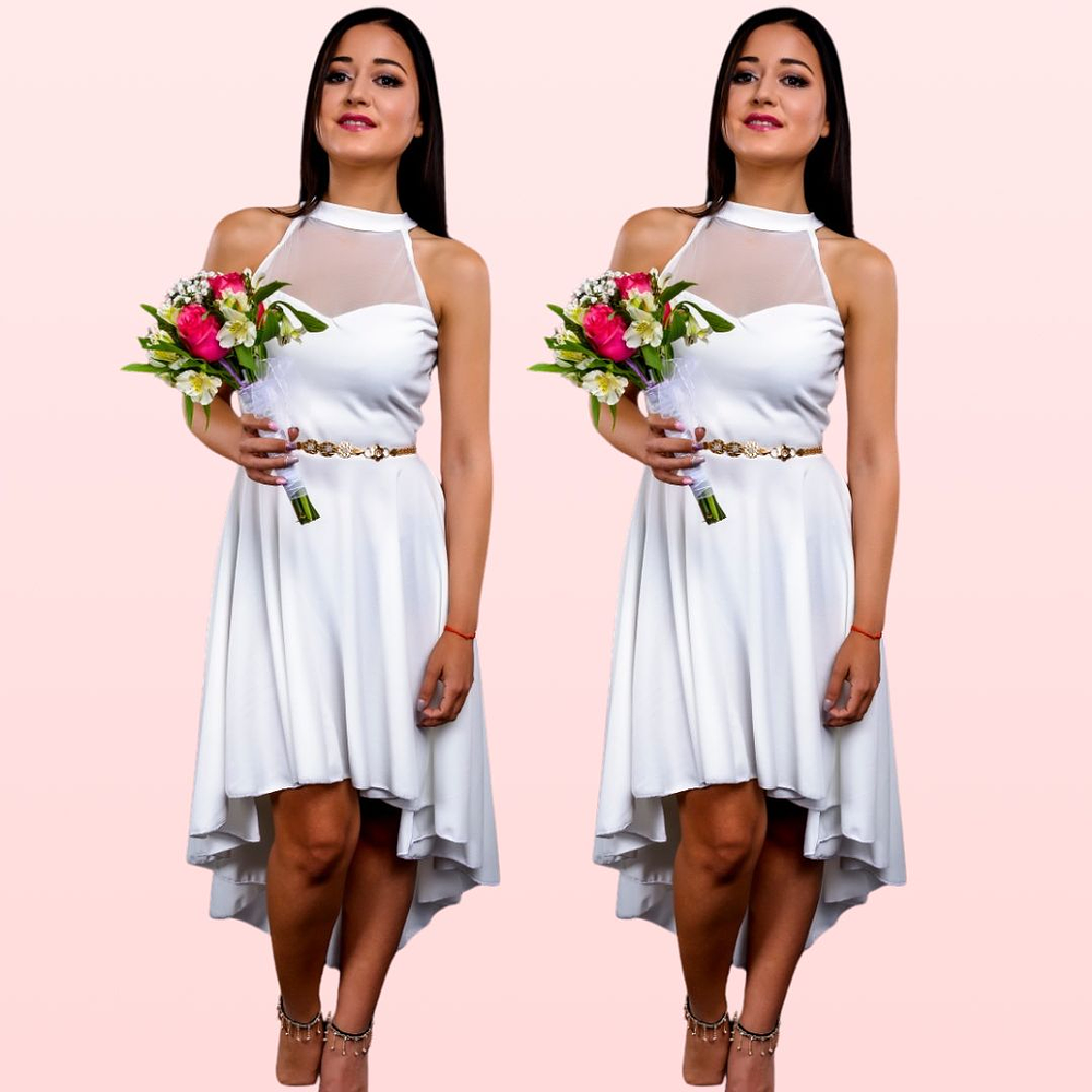 VESTIDO DE NOVIA ASIMETRICO MARCA KADRIHEL PLUS SIZE BODA MATRIMONIO MOD-SN122 