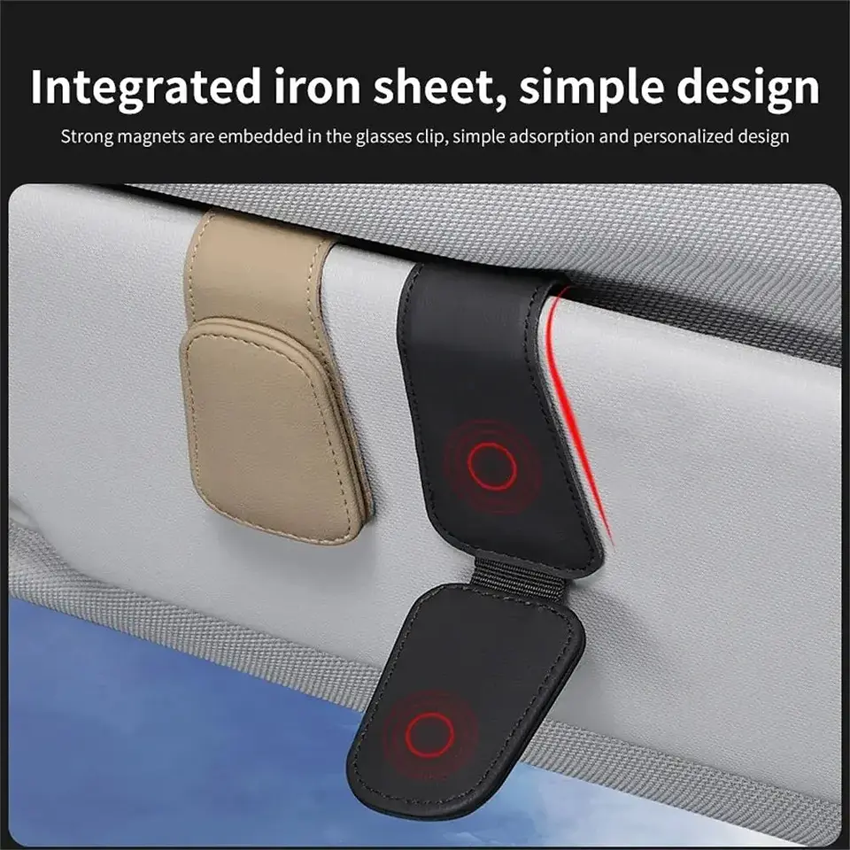 Porta Lentes Magnético para Parasol de Auto - Organizador Universal 3