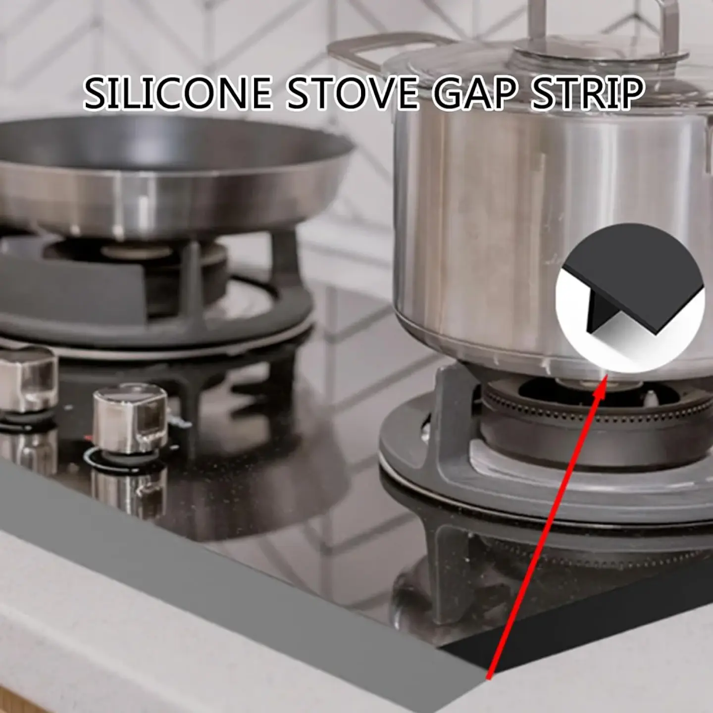 Protector de silicona para espacios entre cocina y mesón 8