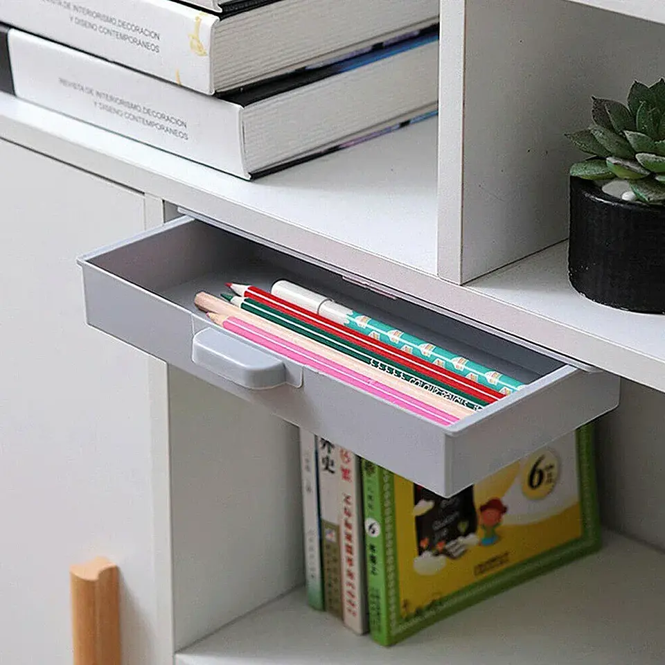 Cajón Organizador Adhesivo Bajo Escritorio - Sin Perforaciones 1