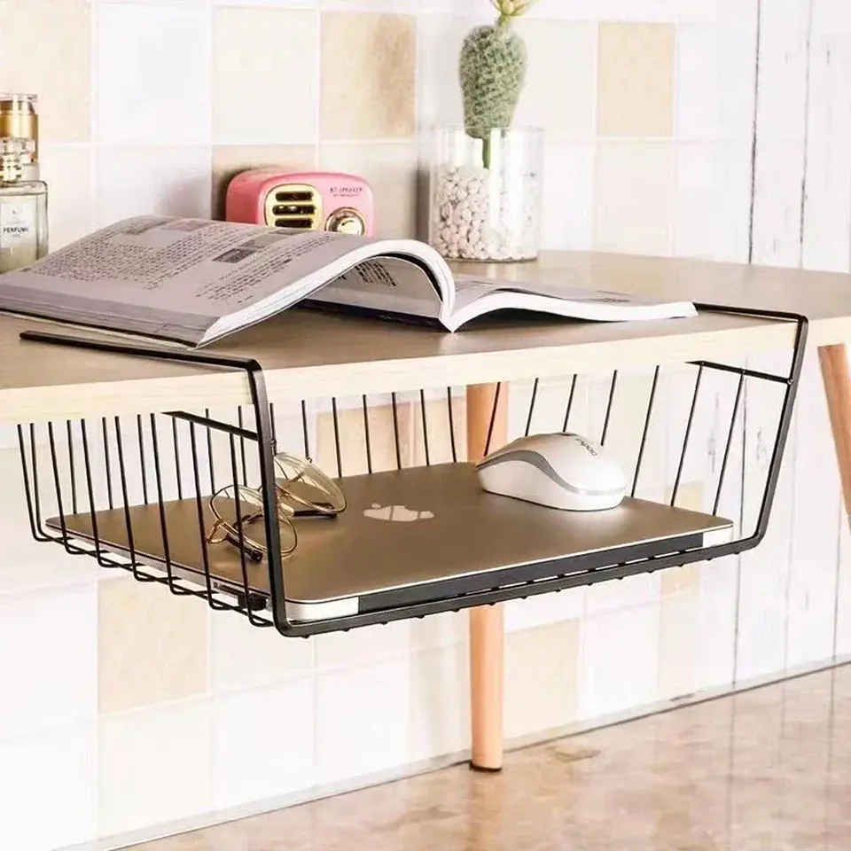 Canastillo Organizador Colgante Bajo Repisa - Negro 4