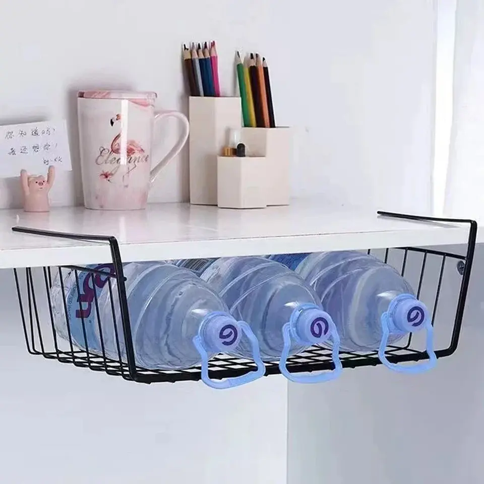 Canastillo Organizador Colgante Bajo Repisa - Negro 5