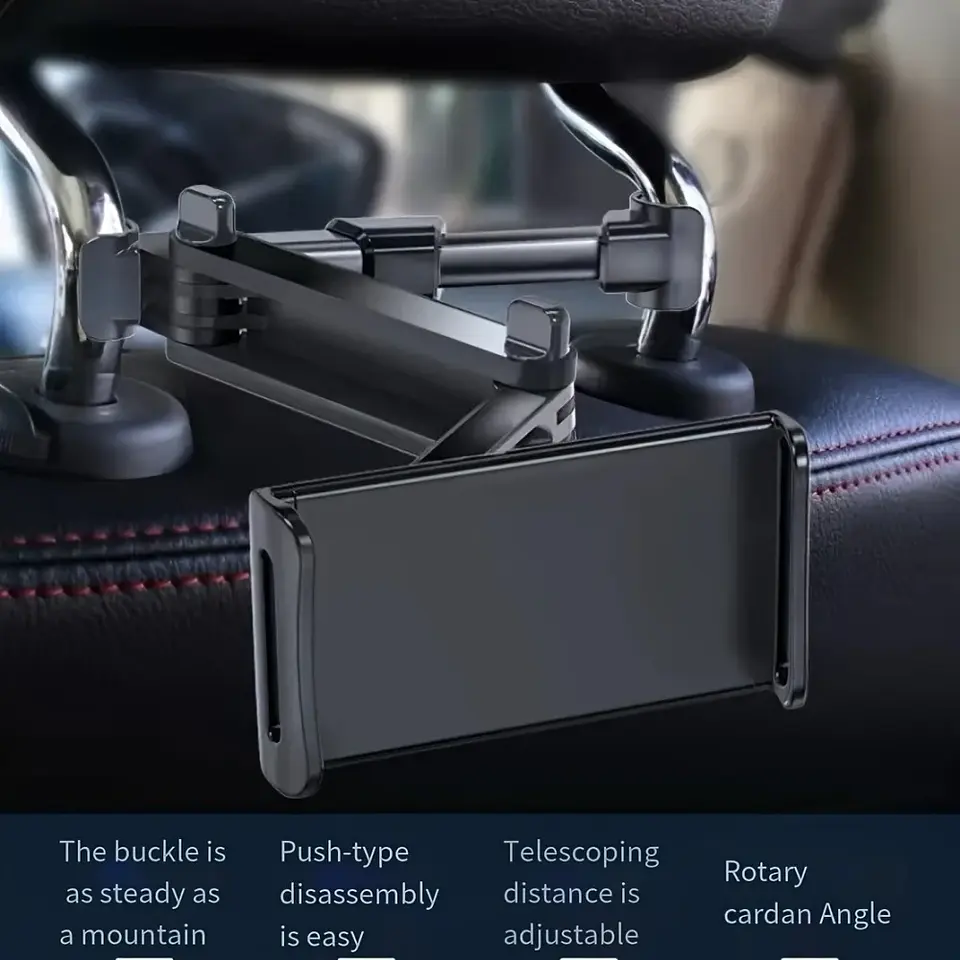 Soporte  para Tablet en Apoyacabezas de Auto, Ajustable y Universal 5