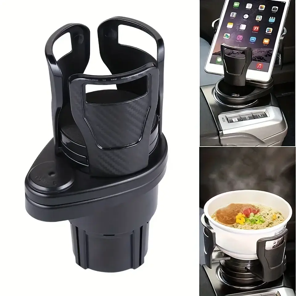 Portavasos Doble Ajustable para Auto - Organizador Multifuncional. 2