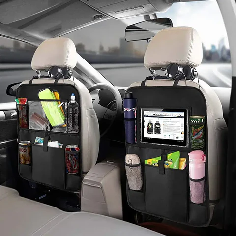 Organizador para Respaldo de Asiento de Auto con Bolsillos y Soporte para Tablet
