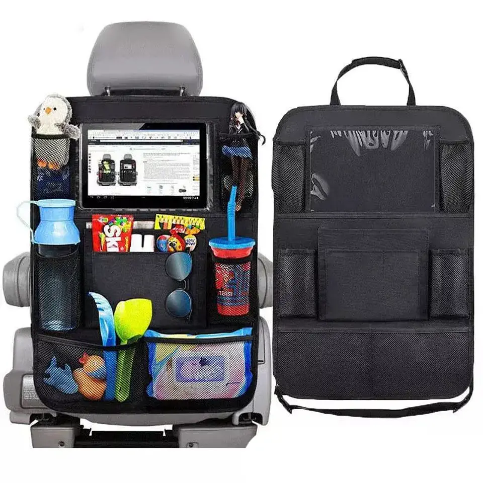Organizador para Respaldo de Asiento de Auto con Bolsillos y Soporte para Tablet 7