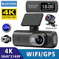 Cámara Dash Cam 4K Wifi para Auto con Cámara Trasera, Visión Nocturna y Monitor de Estacionamiento. - Miniatura 1
