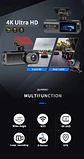 Cámara Dash Cam 4K Wifi para Auto con Cámara Trasera, Visión Nocturna y Monitor de Estacionamiento. - Miniatura 12