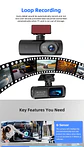 Cámara Dash Cam 4K Wifi para Auto con Cámara Trasera, Visión Nocturna y Monitor de Estacionamiento. - Miniatura 17