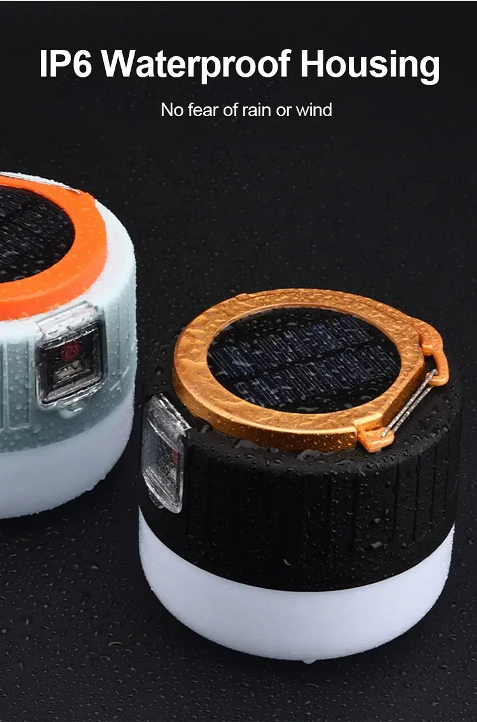 Linterna LED Recargable Solar para Camping - 3 Modos de Iluminación. 6