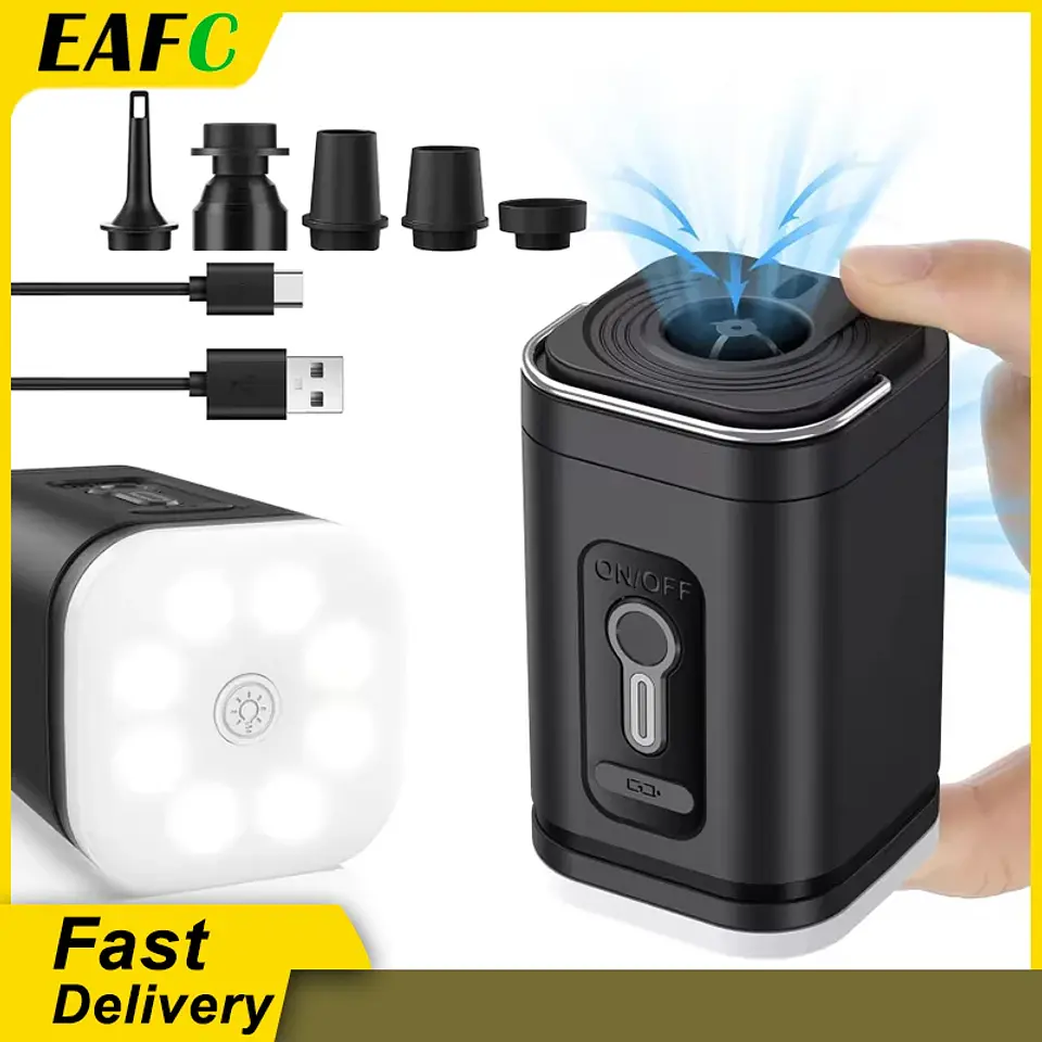 Bomba de Aire Eléctrica Recargable para Camping - Compacta y Portátil 1
