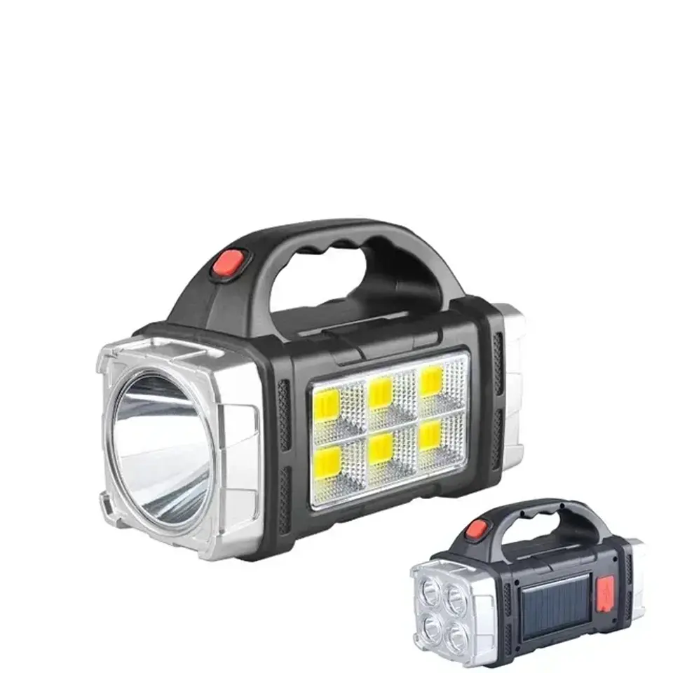 Linterna LED Solar Recargable Multifuncional para Camping con Power Bank 7