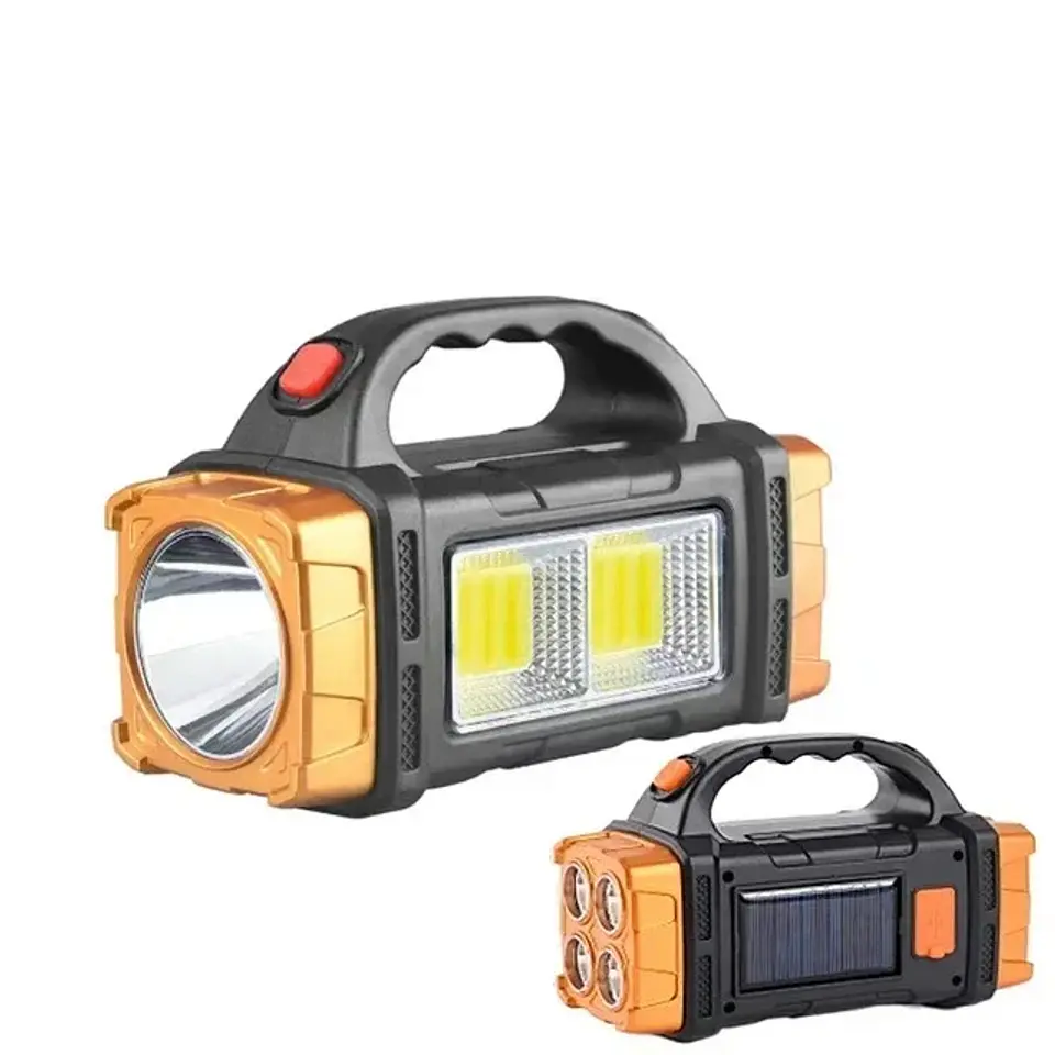Linterna LED Solar Recargable Multifuncional para Camping con Power Bank 10