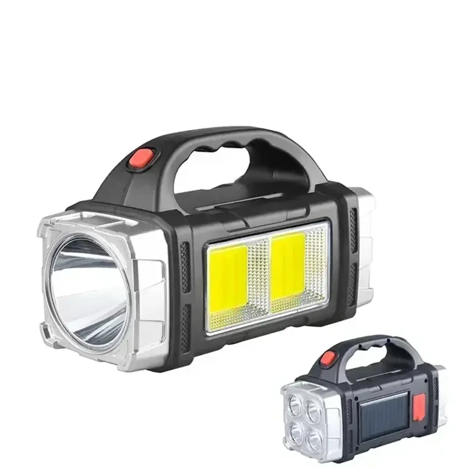 Linterna LED Solar Recargable Multifuncional para Camping con Power Bank 11