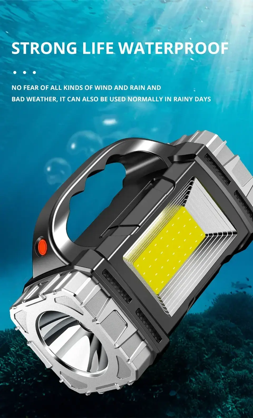 Linterna LED Solar Recargable Multifuncional para Camping con Power Bank 25