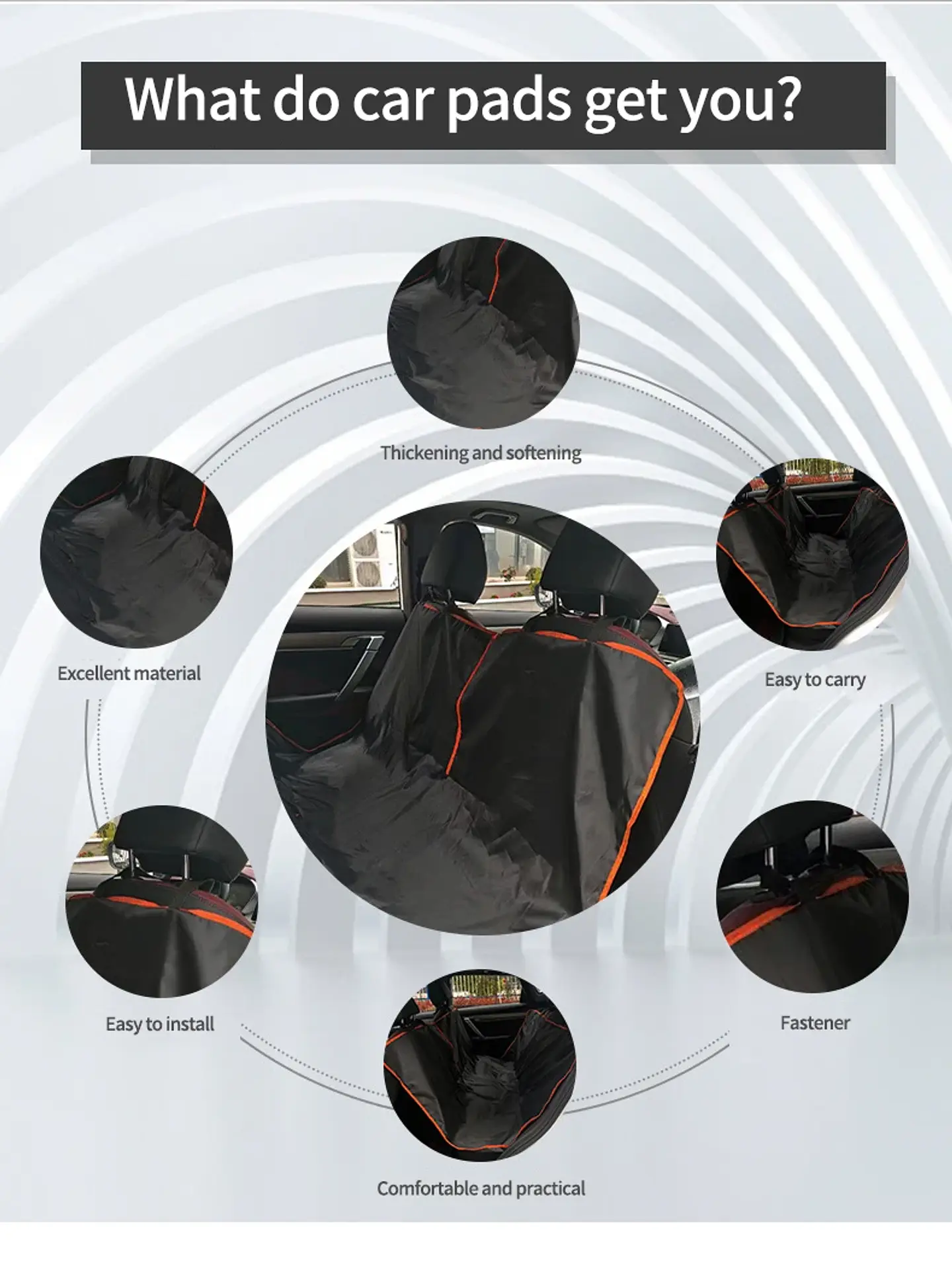 Funda Protectora Impermeable para Asientos Traseros de Auto para Perros, Gatos y Mascotas de Razas Pequeñas. 4