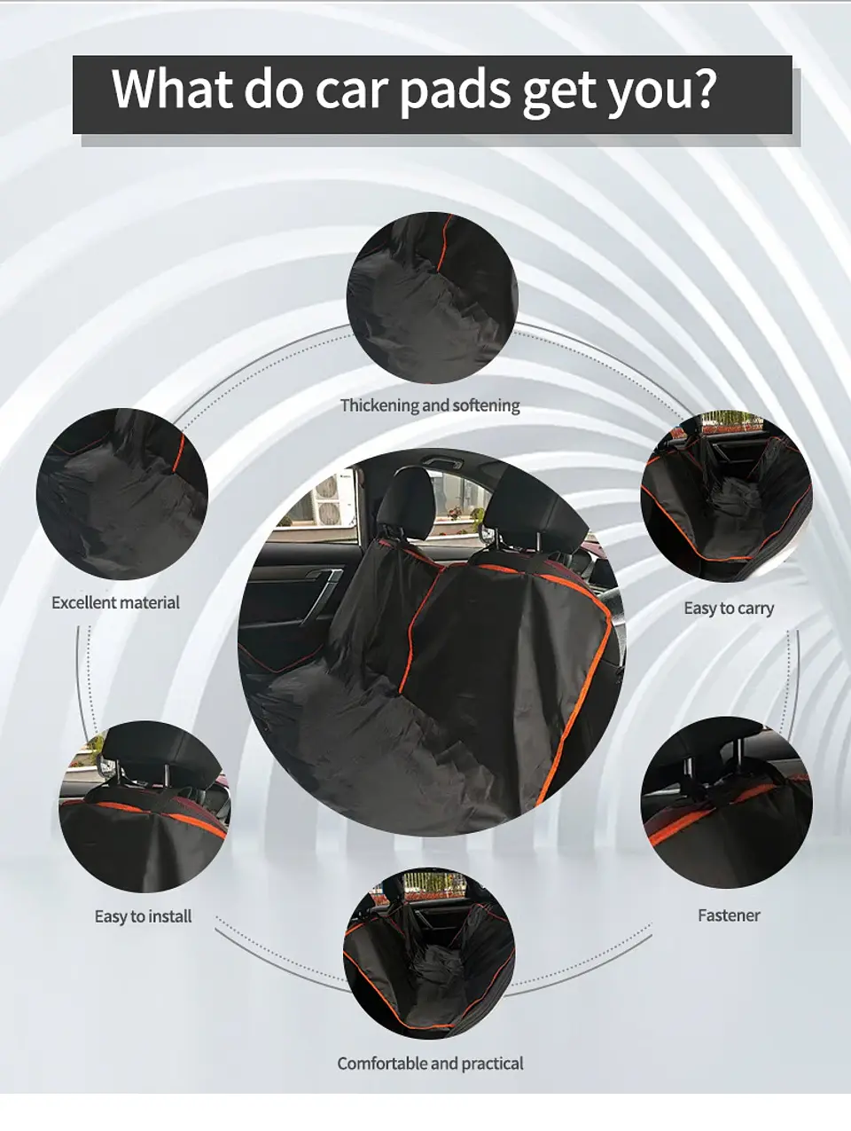Funda Protectora Impermeable para Asientos Traseros de Auto para Perros, Gatos y Mascotas de Razas Pequeñas. 4