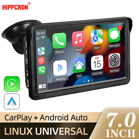 Pantalla Multimedia 7" CarPlay + Android Auto con Cámara Trasera