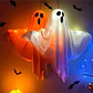 Fantasma LED Colgante Luminoso para Halloween – 30 cm - Miniatura 2